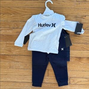 Hurley Light Gray and Dark Blue Baby Set